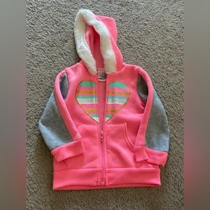 Pink hoodie heart jacket toddler size 12 months
